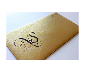 Traditional Golden colour tamil wedding card with laser cut Ganesha
